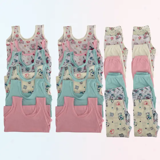 Kit Bebê Verão 10 Peças 5 Camiseta 5 Mijão Menino Menina Enxoval Feminino Masculino Liso Estampado