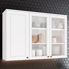 Armário Aéreo Cozinha Americana 3 Portas 100% MDF Branco HP