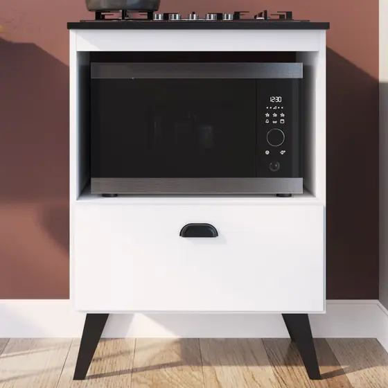 Armário de Cozinha para Cooktop 60 Cm 1 Porta Basculante Bl060 Branco - Art In Móveis