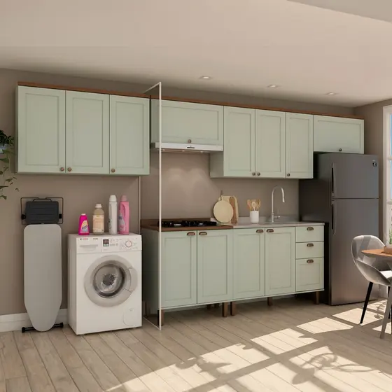 Cozinha Completa Iluminata 12 Portas 3 Gavetas 100% MDF - GenialFlex