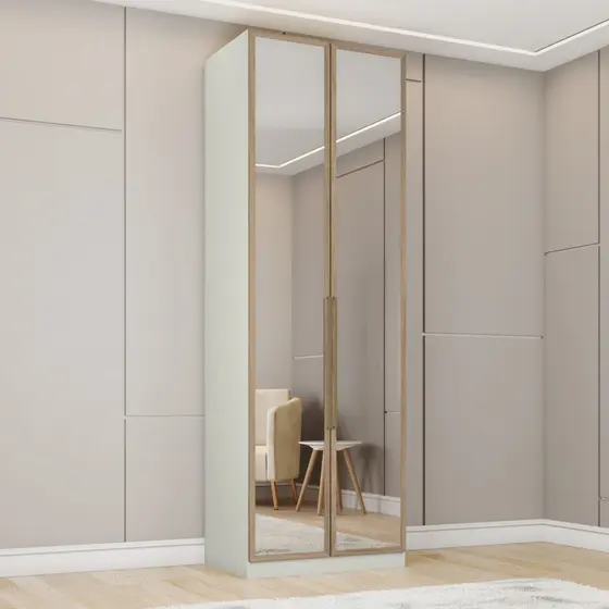 Guarda-Roupa Solteiro Modulado Predileto 2 Portas 3 Gavetas com Espelho