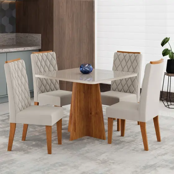 Mesa de Jantar 4 Lugares Cucina - Viero Móveis