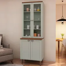 Cristaleira Iluminata com 2 portas de vidro 100% MDF