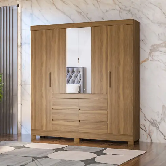Guarda-Roupa Casal Cádis 4 Portas 6 Gavetas