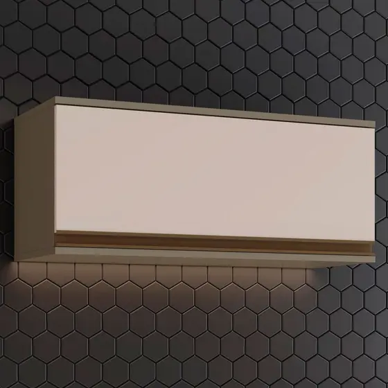 Armário Aéreo Cozinha 1 Porta Basculante Connect Duna/Cristal C54 - Henn