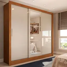 Guarda-Roupa Casal Cali 3 Portas 3 Gavetas com Espelho - Panorama Móveis