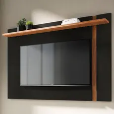 Painel para TV Até 70 Polegadas Leme 1 Prateleira Preto Fosco/Noce Milano - Colibri