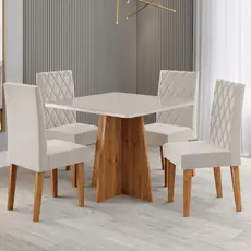 Mesa de Jantar 4 Lugares Evah - Viero Móveis