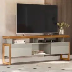 Rack para TV Até 70 Polegadas Emerald 2 Portas Nature/Off White - Pnr Móveis