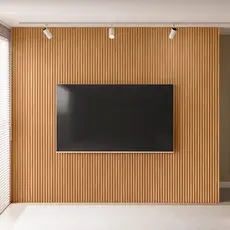 Painel para TV Até 90 Polegadas Arconte Ripado 100% Mdf Nature Fosco 810010 - Pnr Móveis