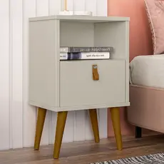 Mesa de Cabeceira Búzios 1 Gaveta Off White - Linea Brasil