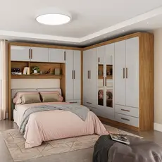 Guarda-Roupa Casal Modulado Eleganza 11 Portas 6 Gavetas com Espelho - Pnr Móveis