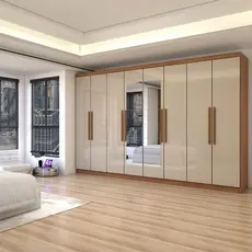 Guarda-Roupa Casal Odisseia 8 Portas 4 Gavetas com Espelho - Panorama Móveis