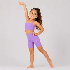 Conjunto Fitness Infantil Feminino Top E Short De Poliamida