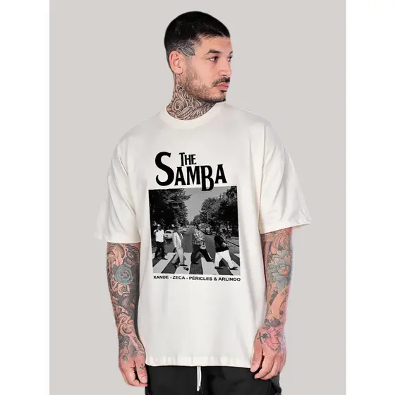 Camisa Camiseta Blusa T-shirt The Samba Oversized Larga Streetwear Masculina Feminina Unissex Algodão Basica Casual