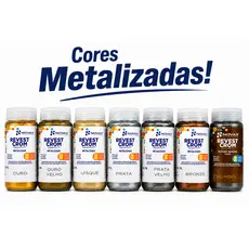 Tinta Metalizada para Couro e Sintético – 90ml | Ouro, Prata, Bronze, Chumbo | Novax