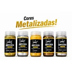 Tinta AmyCron Metalizada – Para Couro Legítimo e Couro Sintético | Bolsa, Sapato, Bota | 90ml