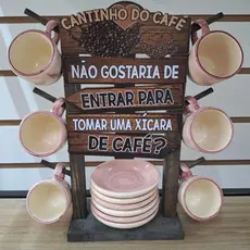 Suporte de Xícaras Café ou Chá Cantinho do Café Rústico Decoração
