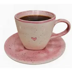 Xícara Chá/Café 200ml em Cerâmica Artesanal pintado à Mão Louça Decoração Mesa Posta