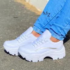 Estilo Garantido: TENIS ADULTO PLATAFORMA FEMININO em Promoção com Sola Tratorada, Confortável