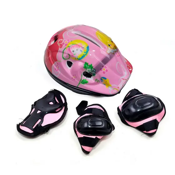 Kit Proteção Infantil Capacete Joelheiras Cotoveleiras E Luvas para Bike Skate Patinete