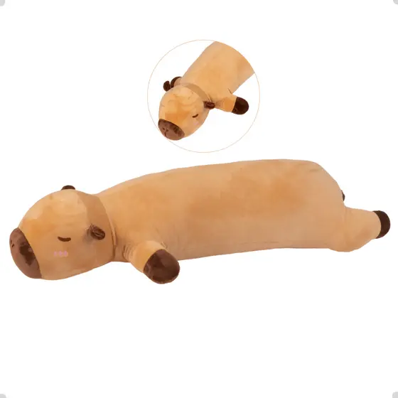 Xuxão Travesseiro Pelúcia Corpo Capivara Filó Dormir Confortável Antialérgico Fofinho Abraço