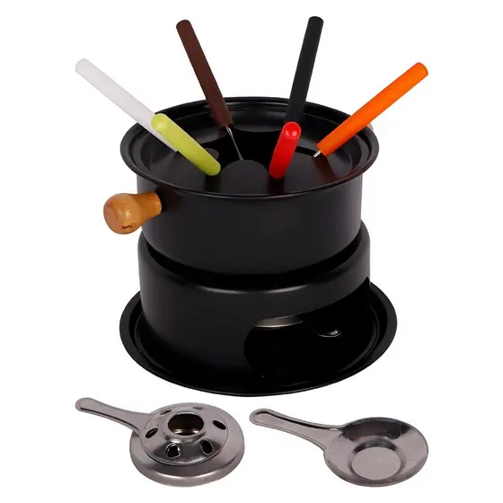 Kit Conjunto Aparelho Para Fondue Completo 11 Peças Inox