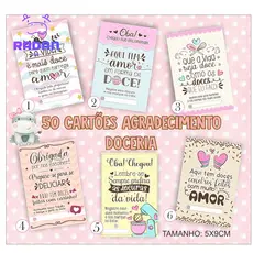 50 Cartões de Agradecimento Doceria