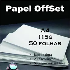 50 Folhas Papel Offset para impressão 180g