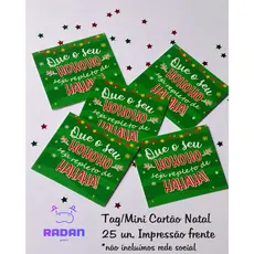 Tag de Natal 5x5cm Linda para seus presentes!