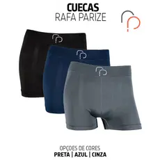 kit Cuecas Boxer Masculino Rafa Parize Basic Confort Lisa sem Costura Kit