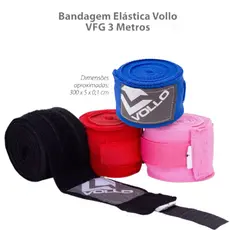 Bandagem Elastica Boxe Muay Thai 3 Metros Vollo (Par)