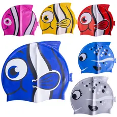 Touca de Natação Silicone Infantil Kids Impermeável Peixinho