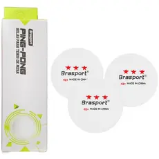 Kit com 15 12 6 3 Bolinhas de Ping Pong Tenis de mesa Brasport 3 estrelas