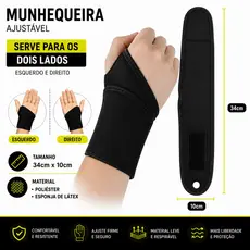 Munhequeira Elástica de Compressão Ajustável Neopreme  Direito Esquerdo