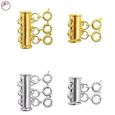 4 Pcs Bloqueio Fechos Magnéticos Para Colar De Ouro E Prata Banhado A Tubo De Bloqueio Conectores Para Pulseira Jóias (4 Pcs - Bo) DGE