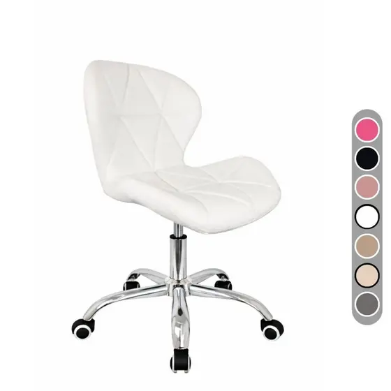 Cadeira Eiffel Slim Giratória com Estofado Penteadeira Base Cromada Evolux