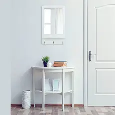 Espelho Hook Retangular Decora  51 x 31cm c/ Pendura Chave