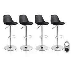 Kit 4 Banquetas Eiffel Giratória Estofada Com Encosto Sala de jantar Suporta 120kg Com Regulargem