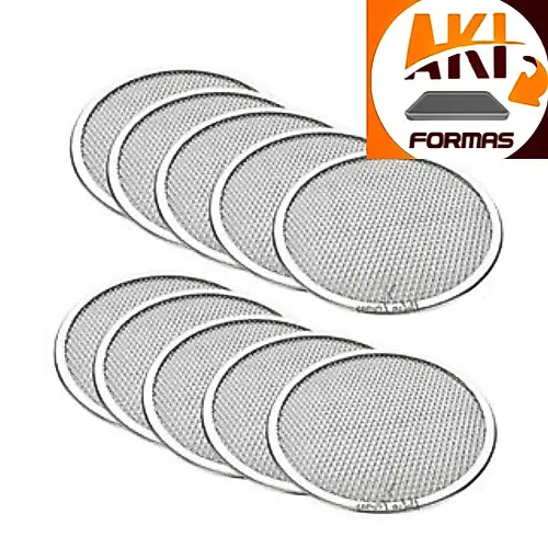 TELA DE PIZZA 35 CM COM MALHA DE ALUMINIO 15X8 KIT COM 10 PEÇAS COM NOTA FISCAL (( ENVELOPE ))