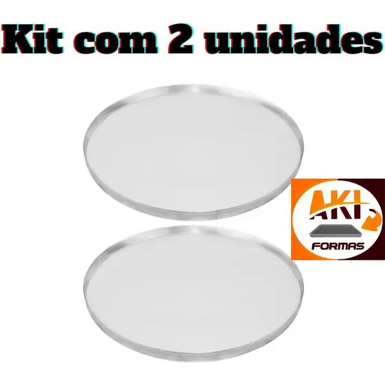 FORMA DE PIZZA DE 30X1,5 CM EM ALUMINIO KIT COM 2 PEÇAS COM NOTA FISCAL (CAIXA 8)