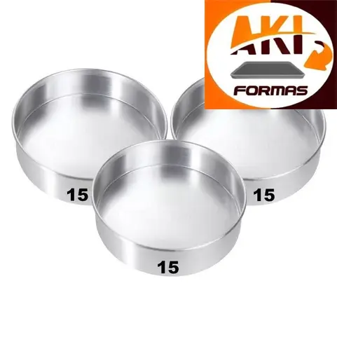 FORMA REDONDA 15X5 FIXA FEITA DE ALUMINIO KIT COM 3 PEÇAS COM NOTA FISCAL (( CX 8 ))