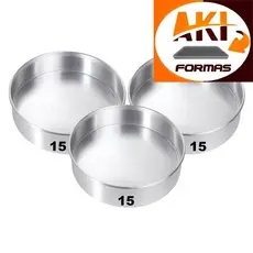 FORMA REDONDA 15X5 FIXA FEITA DE ALUMINIO KIT COM 3 PEÇAS COM NOTA FISCAL (( CX 8 ))