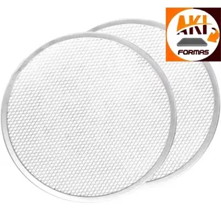 TELA DE PIZZA 35 CM MALHA DE ALUMINIO 15X8 KIT COM 2 PEÇAS COM NOTA FISCAL (( ENVELOPE ))