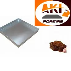FORMA DE BROWNIE 25X25X2 OU ROCANBOLE FEITA DE ALUMINIO COM NOTA FISCAL (( CAIXA 7 ))
