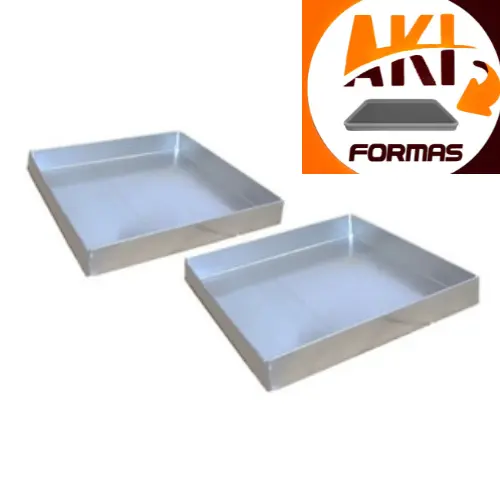 FORMA PARA BROWNIE 35X35X3 OU ROCAMBOLE FEITA EM ALUMINIO KIT COM 2 PEÇAS COM NOTA FISCAL (( CAIXA 9 ))