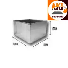 FORMA QUADRADA ALTA 15X15X10 FIXA P/BOLO DE ALUM PARA ALTA TEMPERATURA COM NOTA FISCAL (ENVELOPE) PRETO