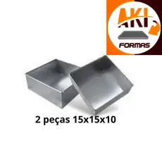FORMA QUADRADA 15X15X10 FEITA DE ALUMINIO KIT COM 2 PEÇAS COM NOTA FISCAL