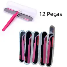12 Pinça Vetus Para Alongamento De Cilios Extensão De Cílios