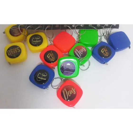KIT 12, 24, 36, 48  de chaveiro mini trena evangélicos